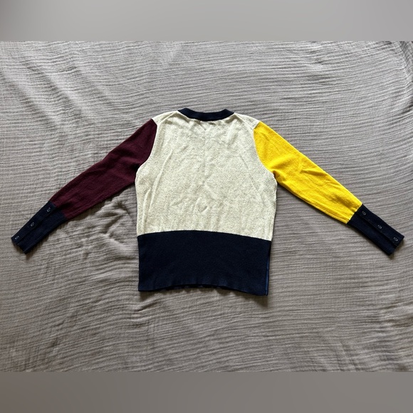 Aqua cashmere color block sweater size small - Picture 3 of 6